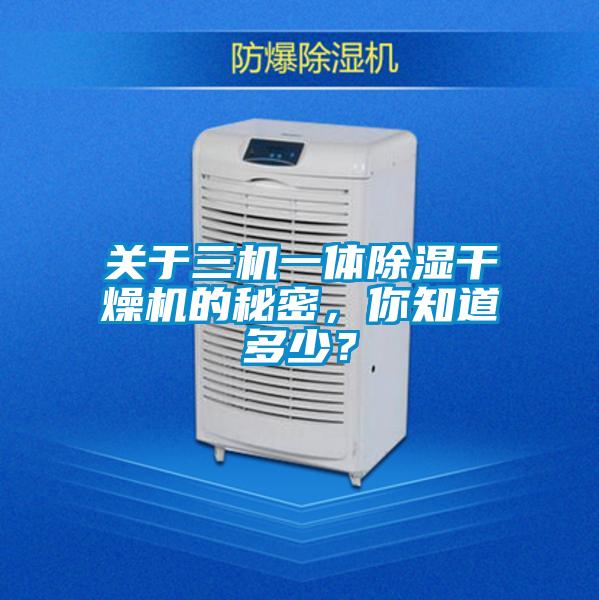 關(guān)于三機一體除濕干燥機的秘密，你知道多少？